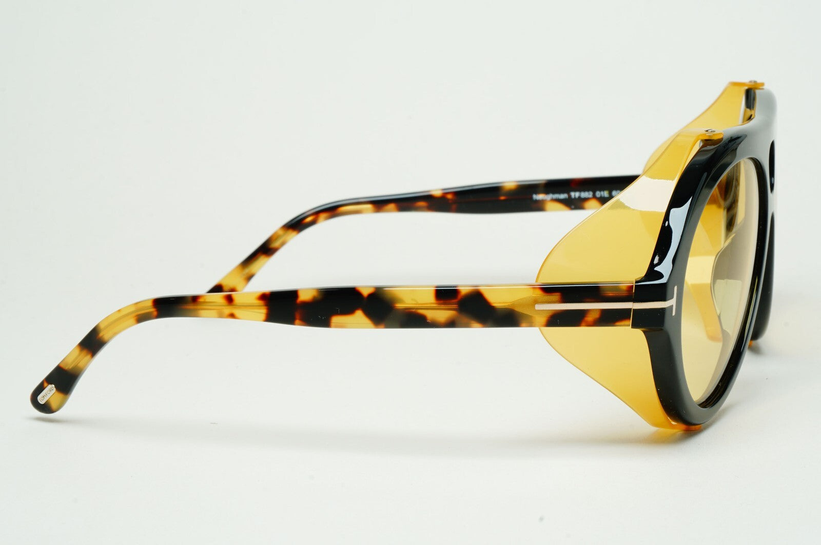 Tom Ford Sunglasses Neughman Black Brown Yellow Side Shields FT0882 TF 882 01E