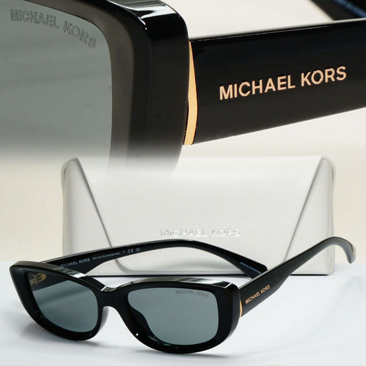Michael Kors Sunglasses Asheville Black Glossy Grey Rectangle MK 2210U 3005/87