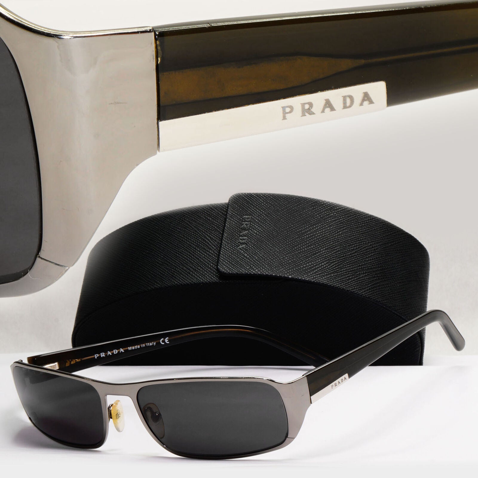 Prada Sunglasses 2006 Vintage Gunmetal Brown Olive PR52FS SPR 52F 5AV-4M1 180124