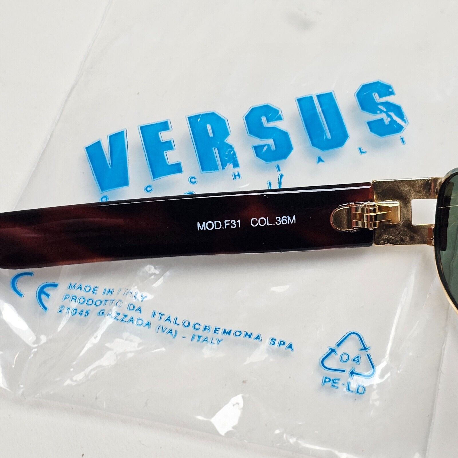 Versus Sunglasses 1996 by Gianni Versace Vintage Gold Green MOD F31 COL 36M