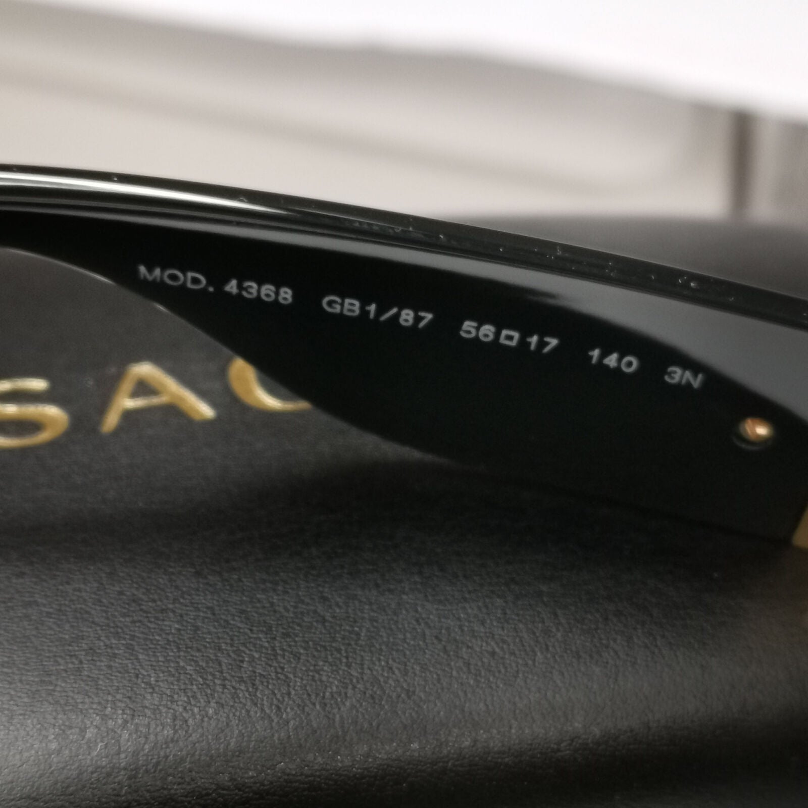 Versace Sunglasses Black Gold Medusa Full Rim Cat Eye Womens MOD VE 4368 GB1/87