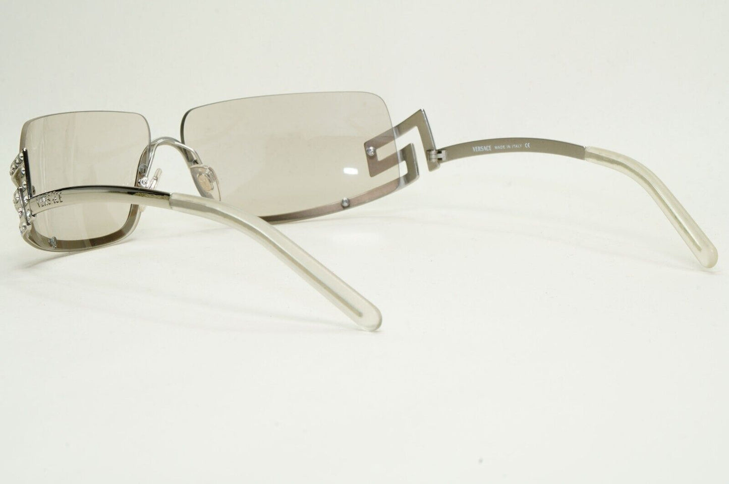 Versace Sunglasses 2004 Vintage Silver Wrap Diamante MOD N50-H 26M/222 081024