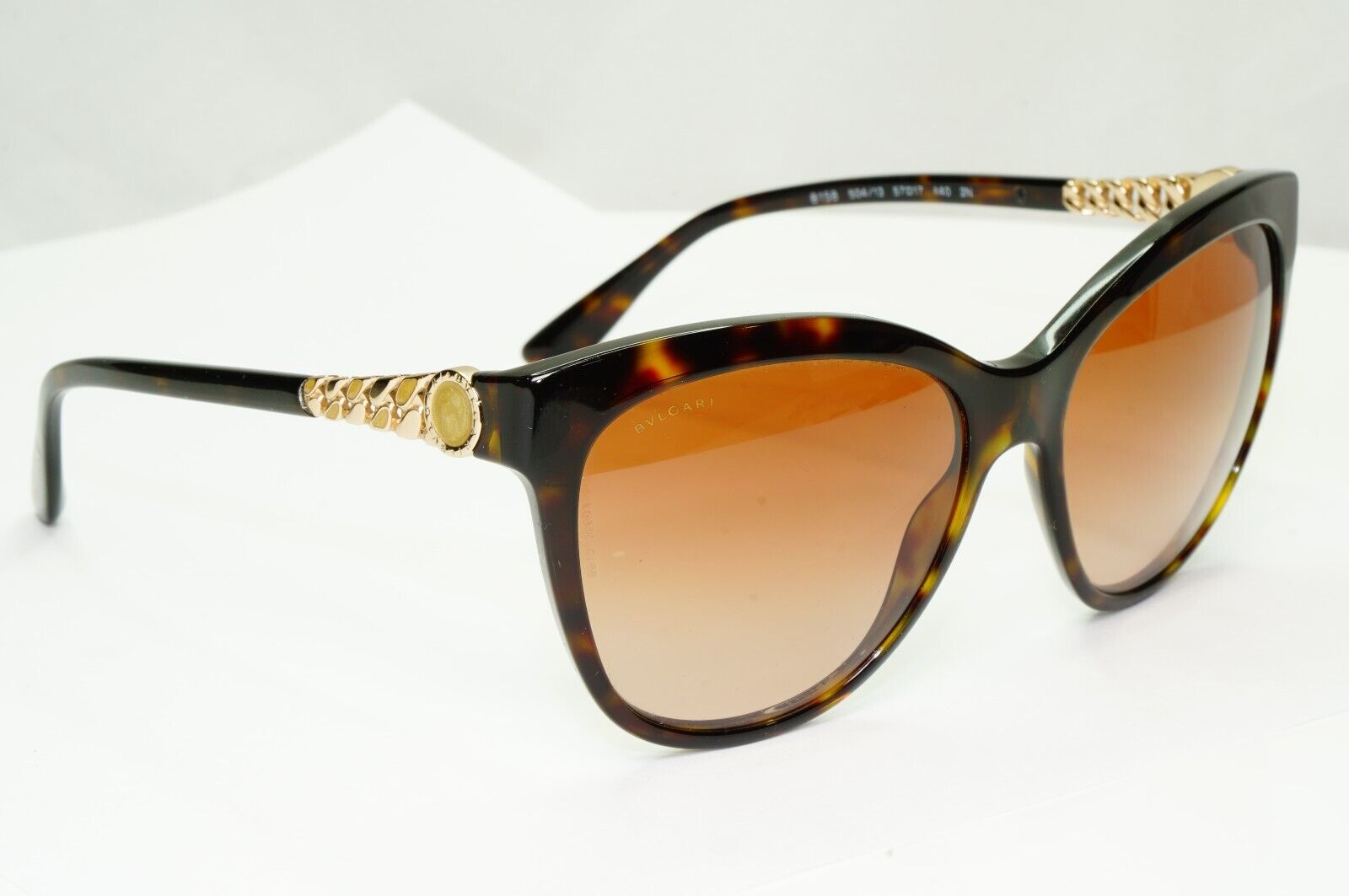 Bvlgari Gold Chain Sunglasses Brown Gradient Tortoiseshell 8158 504/13 28534