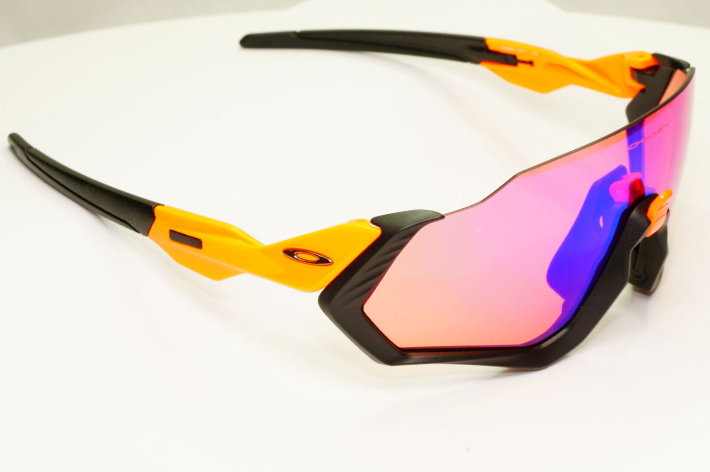Oakley Flight Jacket Sunglasses Shield Black Orange Prizm Trail OO 9401 0437