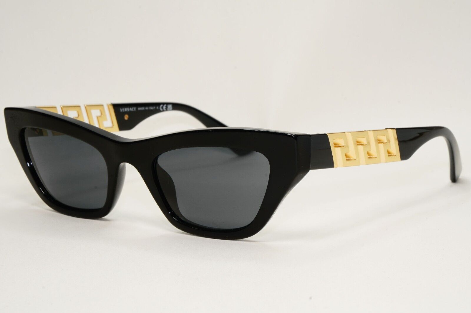Versace Sunglasses Black Gold Greca Meander Rectangle MOD VE 4419 GB1/87 52mm