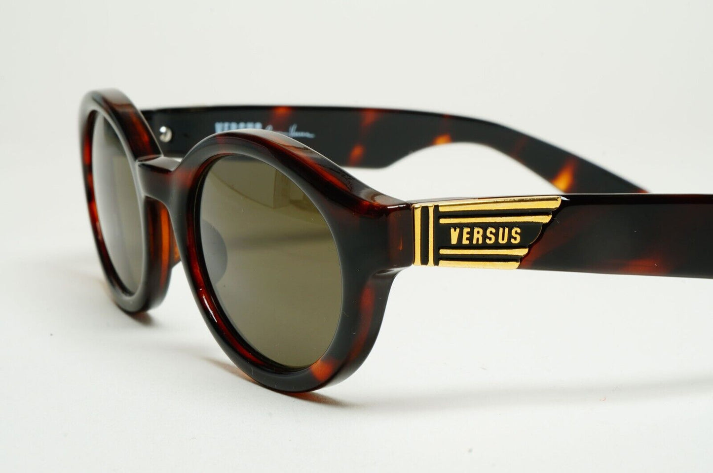 Versus Sunglasses 1996 by Gianni Versace Vintage Brown Gold MOD EZ9 COL 649