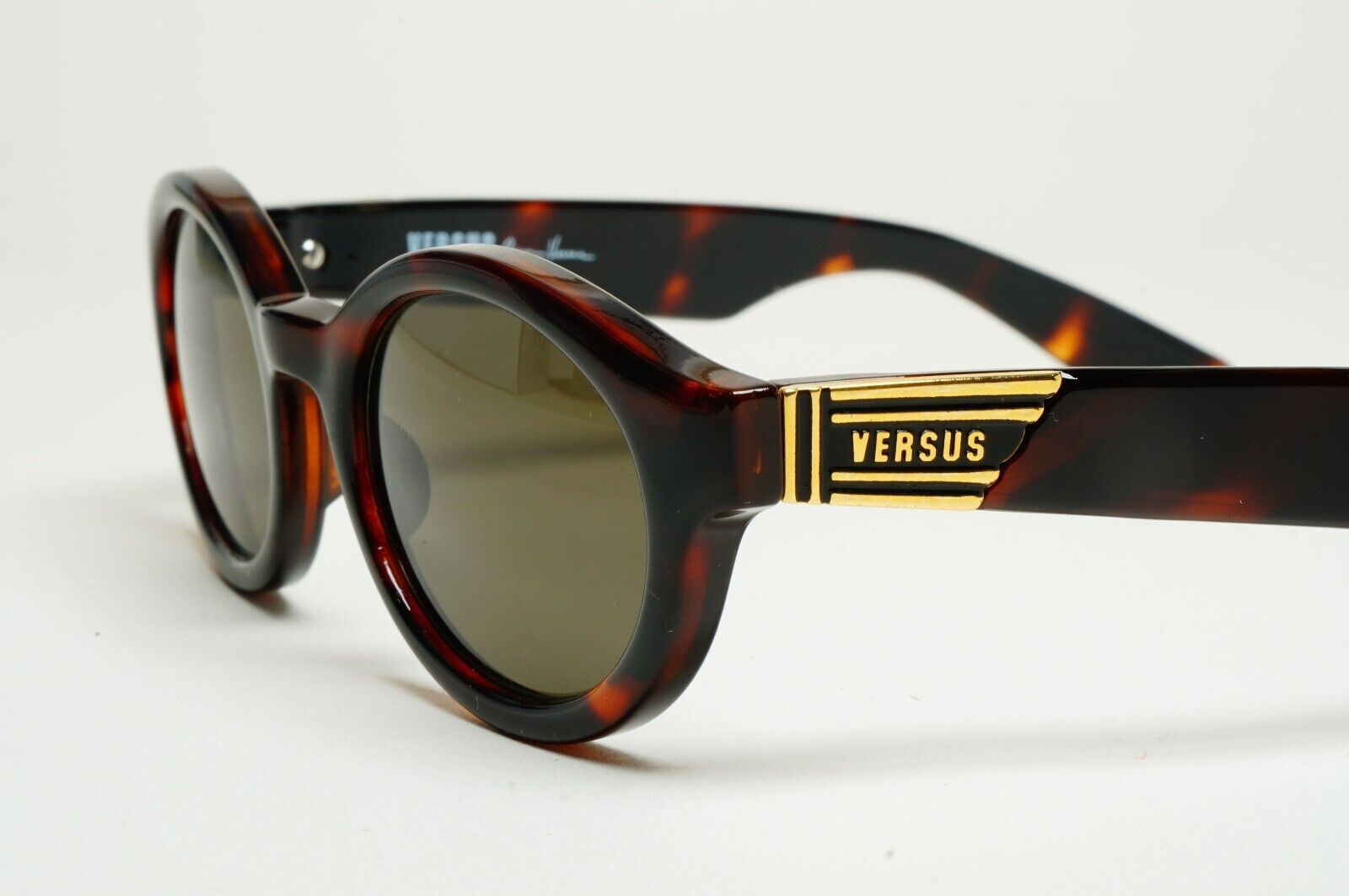 Versus Sunglasses 1996 by Gianni Versace Vintage Brown Gold MOD EZ9 COL 649
