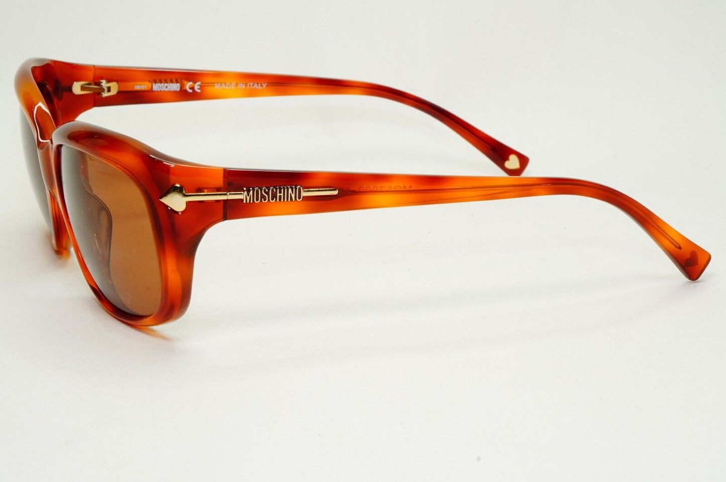 Moschino Sunglasses 2005 Vintage Brown Tortoise Gold Arrows MO570 03 101124