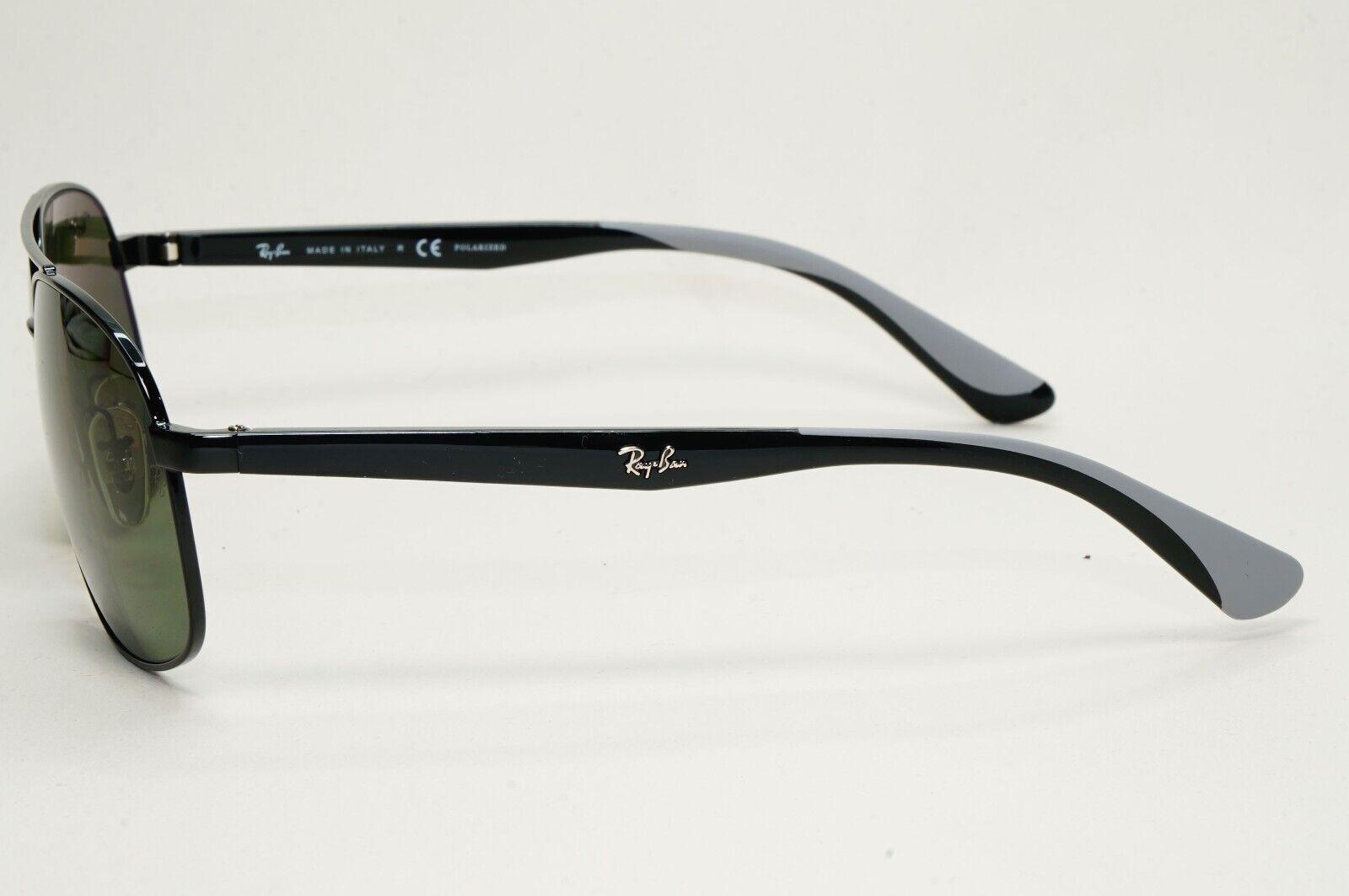 Ray-Ban Sunglasses Polarized Pilot Black Green Metal RB 3593 002/9A 58mm