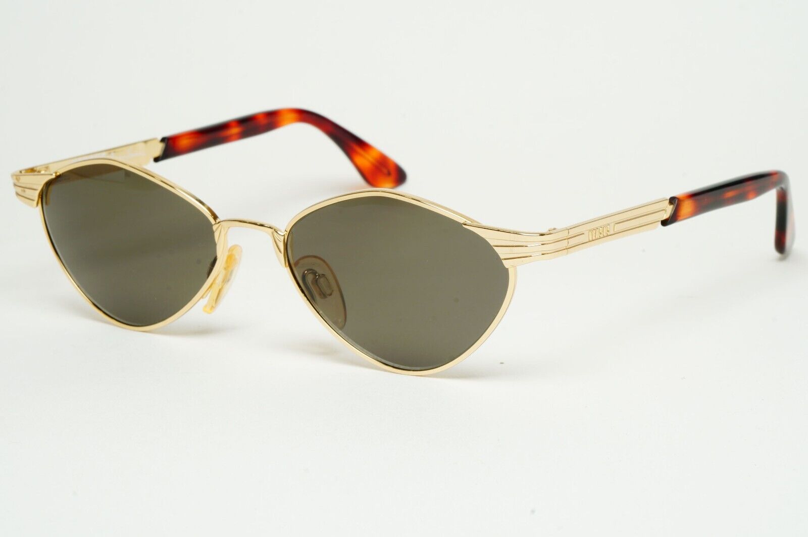 Versus Sunglasses 1996 by Gianni Versace Vintage Gold Brown MOD F18 COL 030