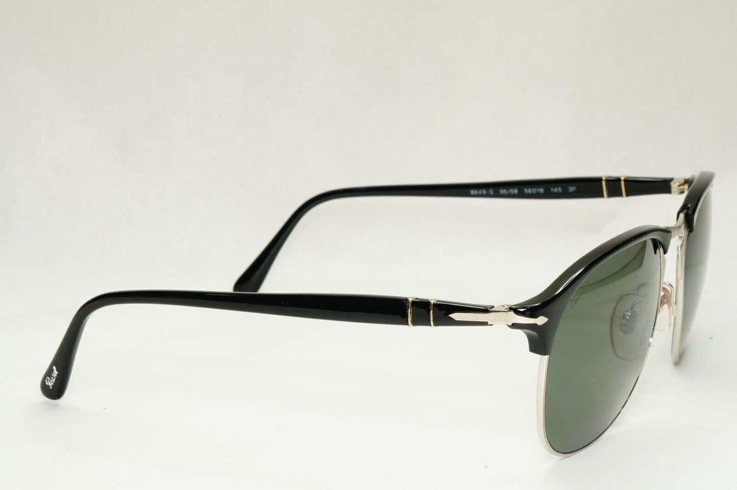 Persol Sunglasses 2015 Polarized Black Green Grey Silver 8649-S 95/58 56mm