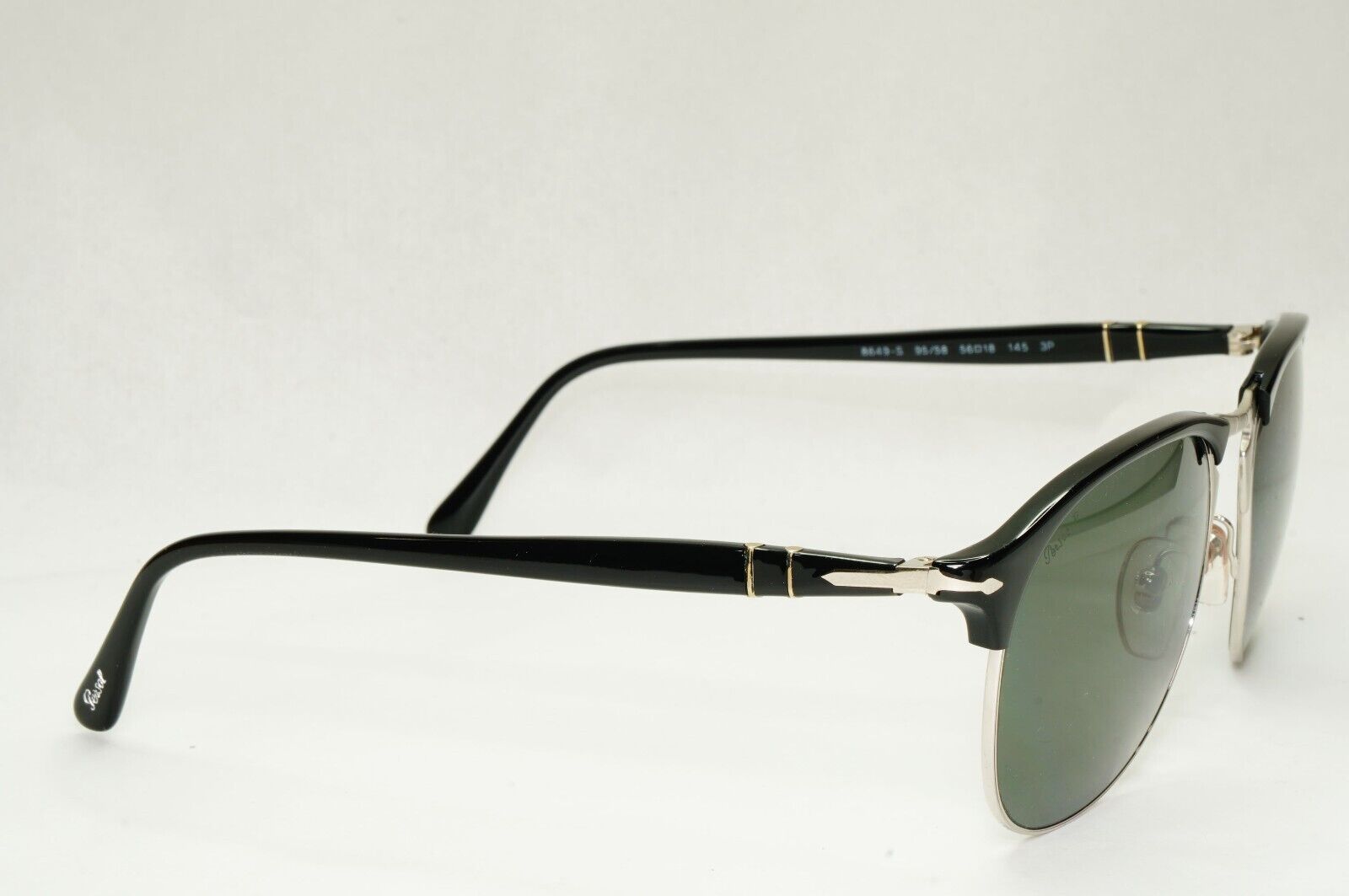 Persol Sunglasses 2015 Polarized Black Green Grey Silver 8649-S 95/58 56mm