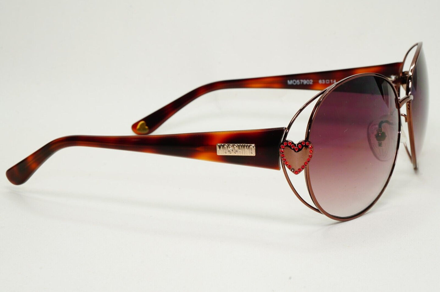 Moschino Sunglasses 2005 Vintage Brown Bronze Oval Heart MO579 02 101124