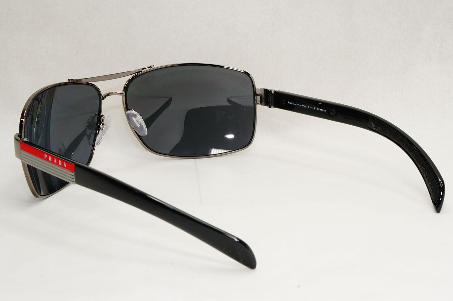 Prada Sunglasses Polarised Navigator Gunmetal Black Grey PS54IS SPS 54I 5AV-5Z1