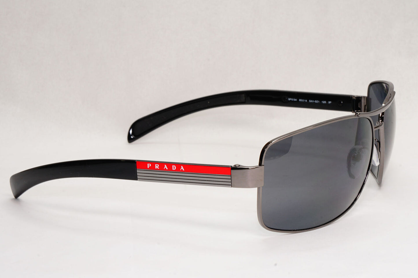 Prada Sunglasses Polarised Navigator Gunmetal Black Grey PS54IS SPS 54I 5AV-5Z1