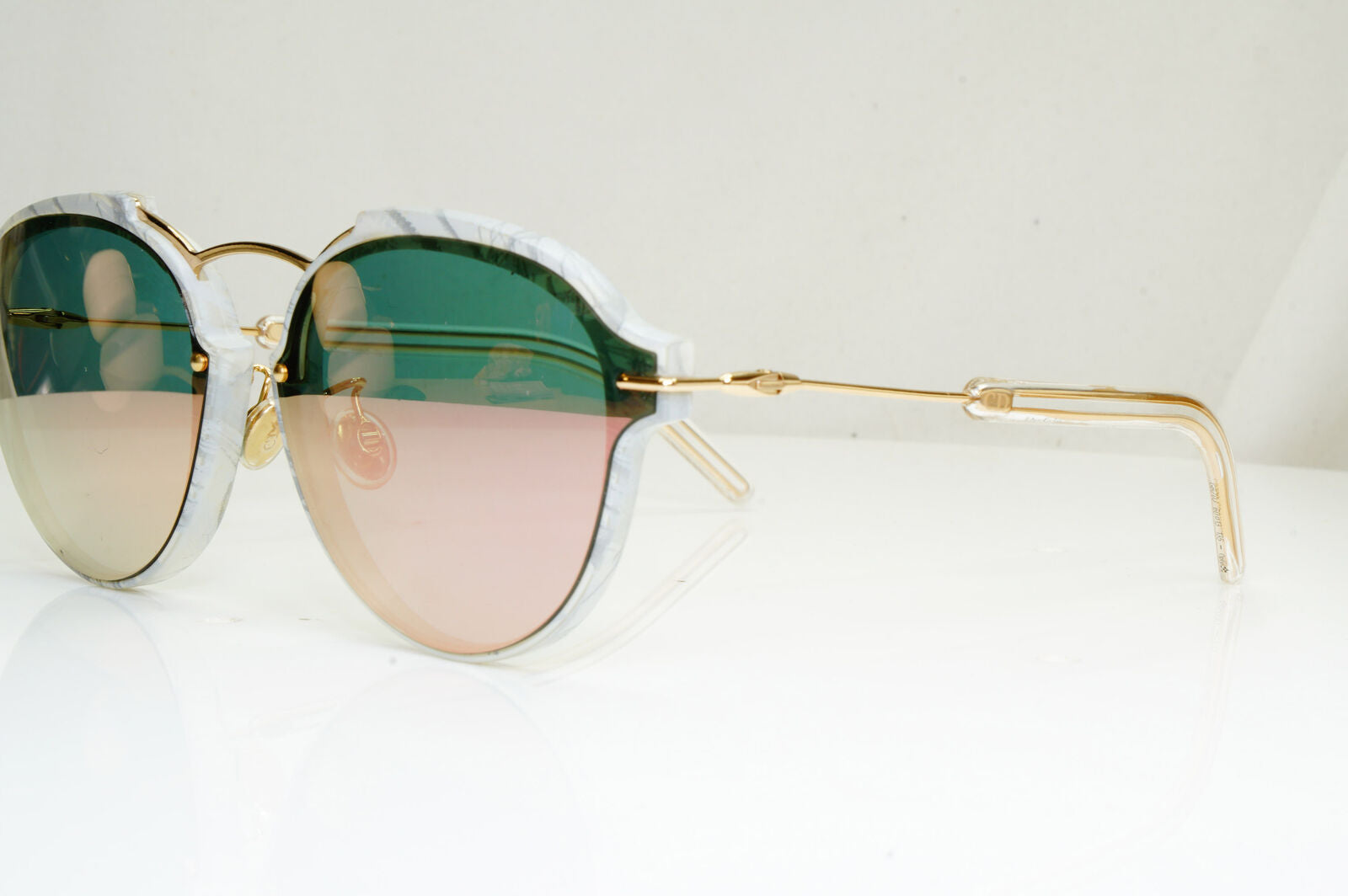 Authentic DIOR Womens Mirror Boxed Sunglasses Gold Square Eclat GBZ0J 29110