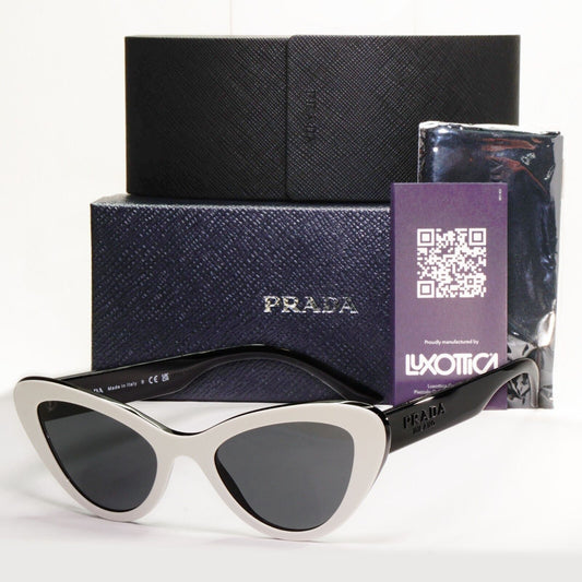 Prada Sunglasses White Black Cat Eye Milano Designer PR13YS SPR 13Y 10A-5S0 [a]