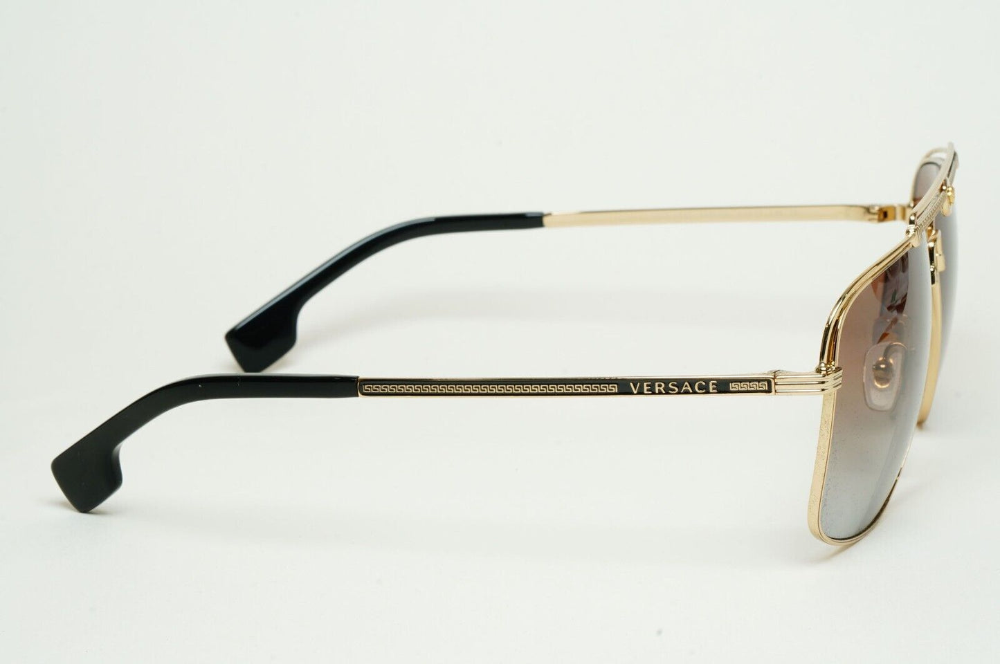 Versace Sunglasses Gold Brown Grey Navigator Pilot MOD VE 2242 1002/89 61mm