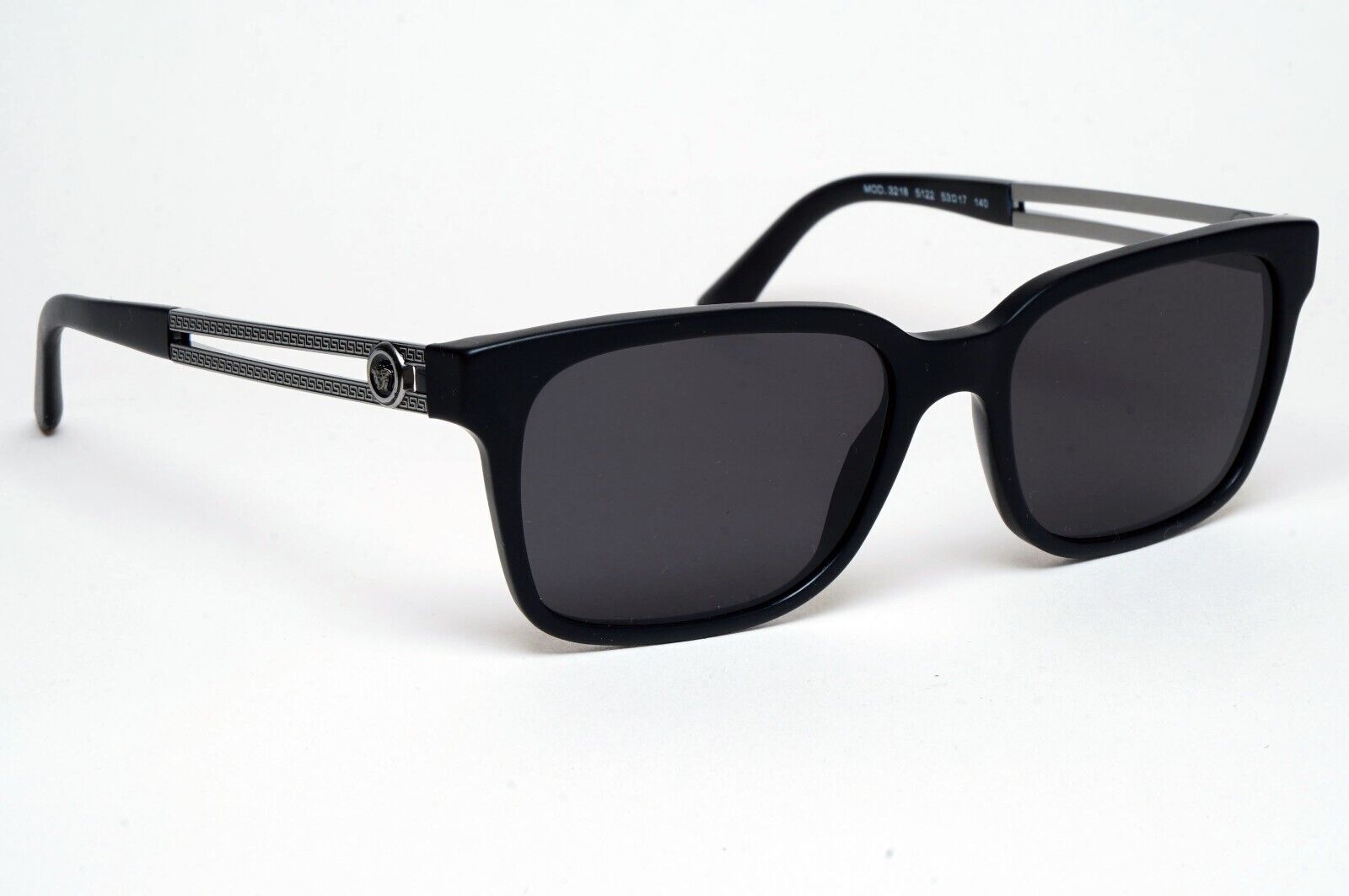 Versace Sunglasses Black Matte Gunmetal Medusa Meander MOD VE 3218 5122 53mm