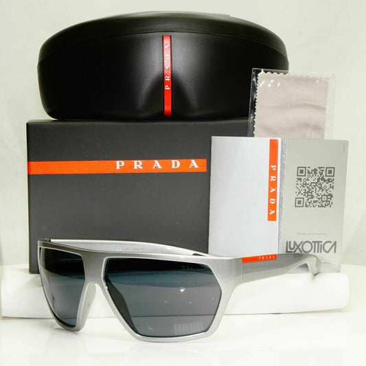 Prada Grey Metallic Black Large Mens Sunglasses SPS 08U 09E-2K1 Red [a] 39033