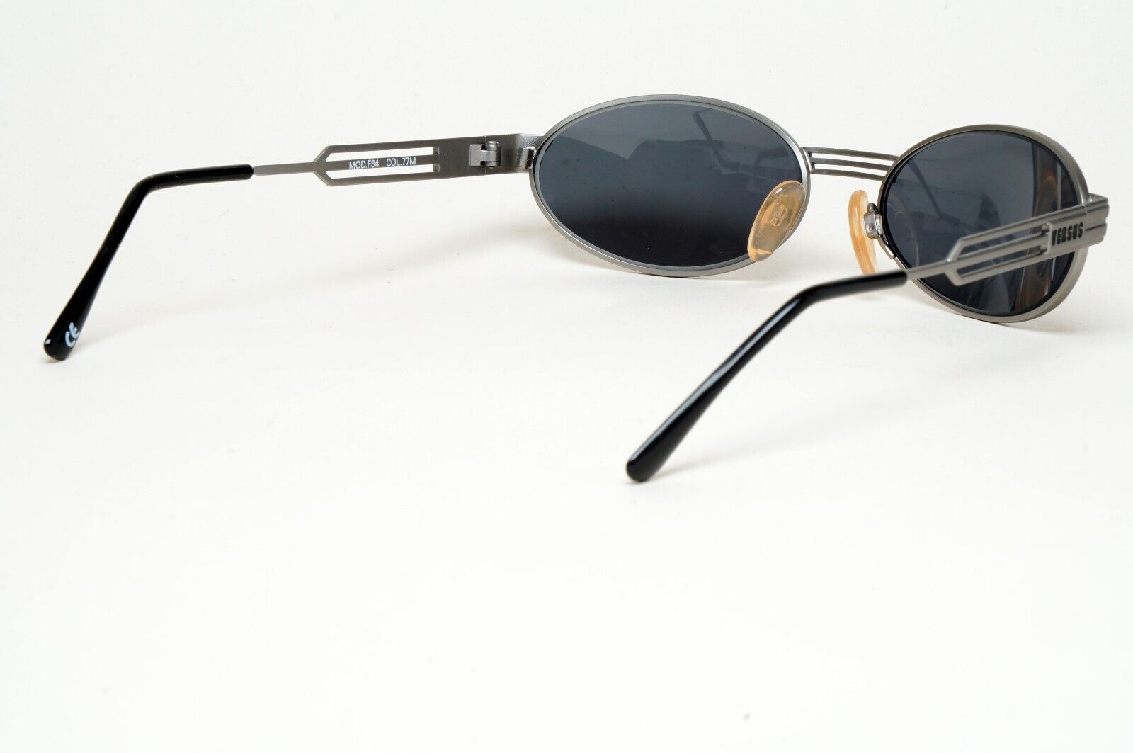 Versus Sunglasses 1996 by Gianni Versace Vintage Gunmetal Grey MOD F34 COL 77M