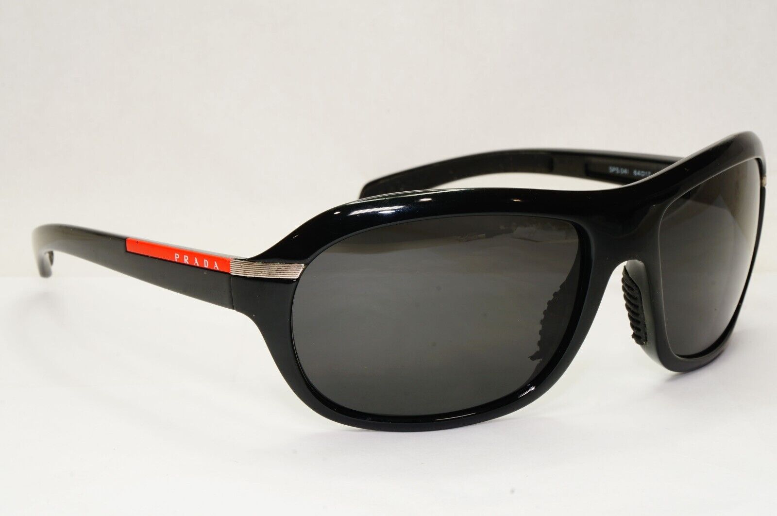 Prada Sunglasses 2007 Vintage Black Wrap Rossa PS04IS SPS 04I 1AB-3M1 111223
