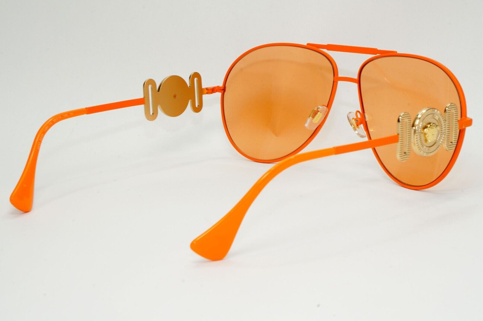 Versace Sunglasses Orange Matte Pilot Oversized Large MOD VE 2249 1485/74 65mm