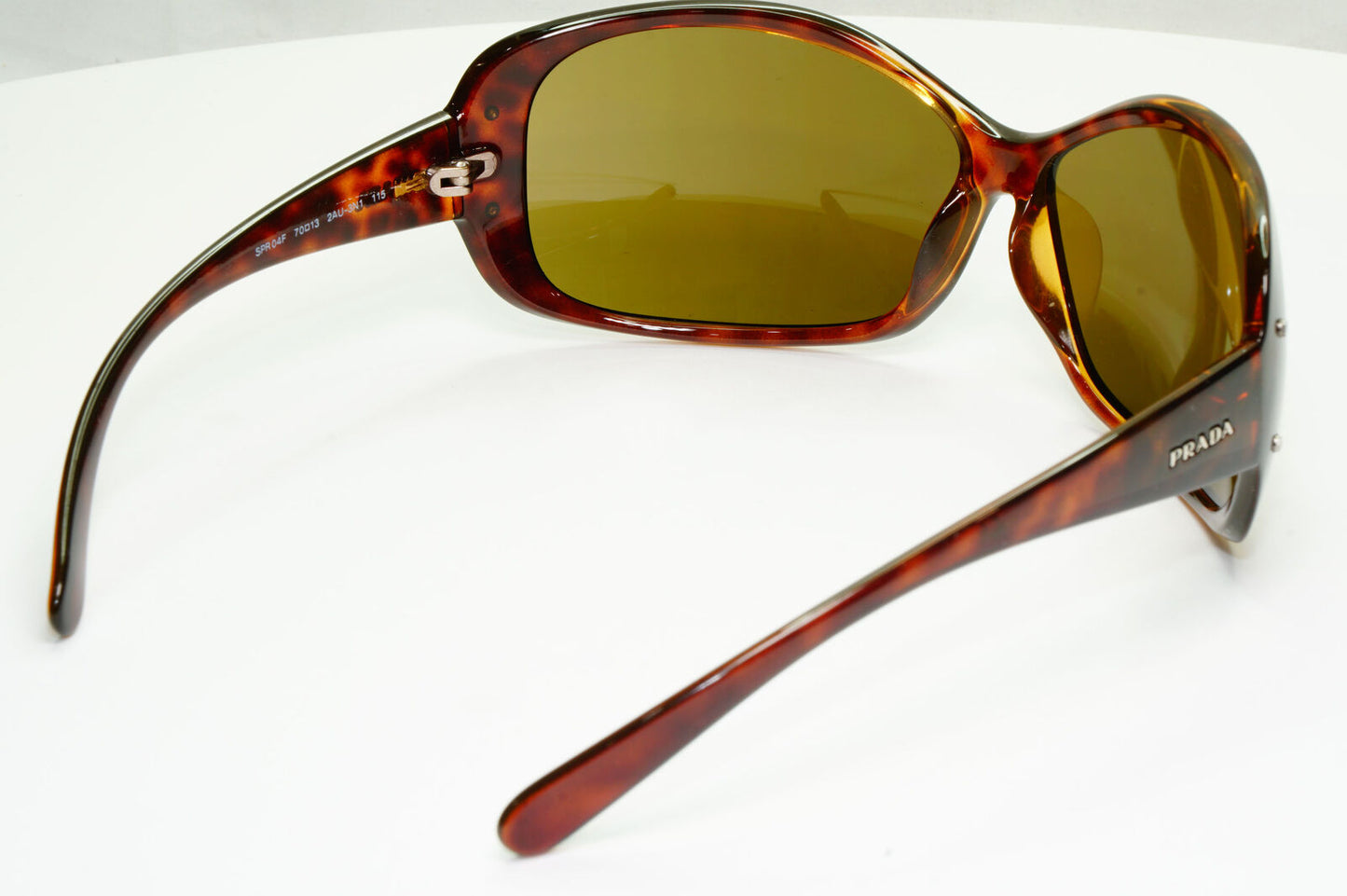 Prada 2005 Vintage Sunglasses Tortoise Brown Wrap PR04FS SPR 04F 2AU-3N1 020822