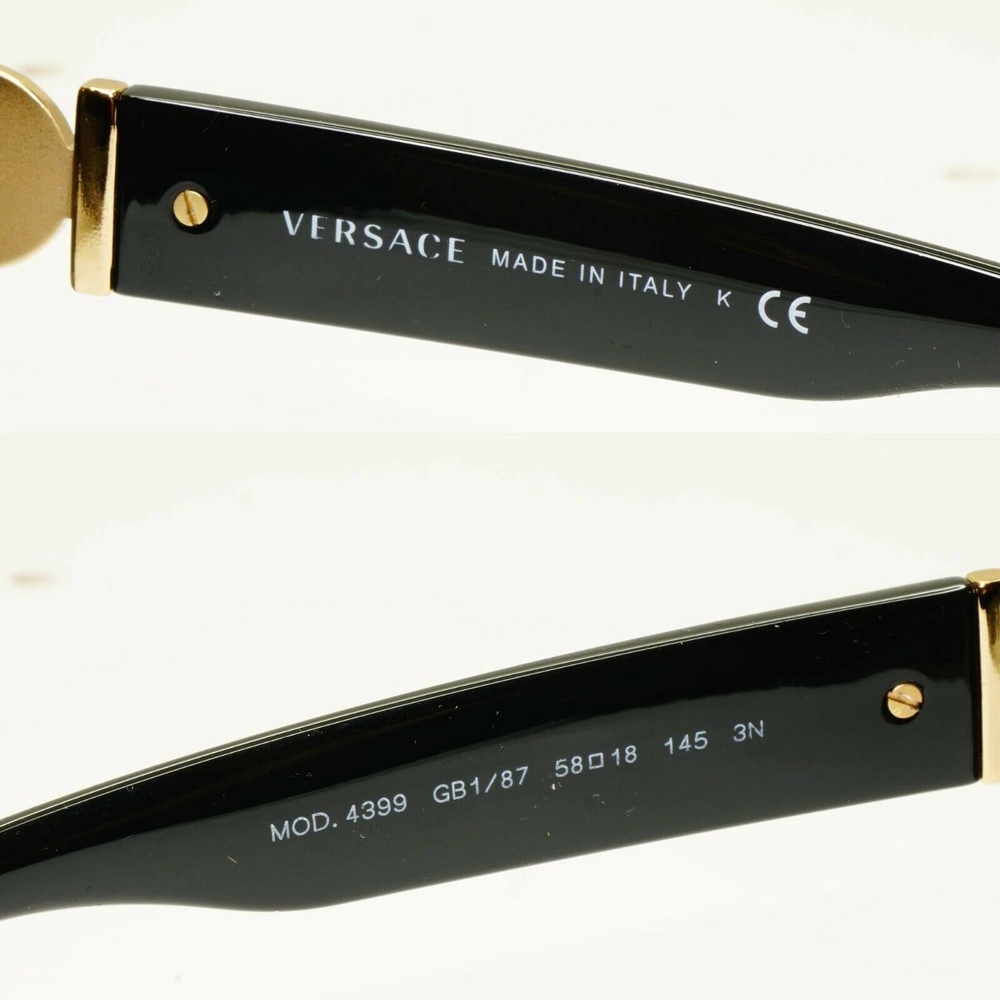 Authentic Versace Mens Black Gold Medusa Square Sunglasses 4399 GB1/87
