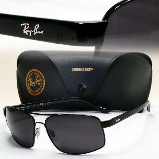Ray-Ban Sunglasses with Custom Lenses Black Wrap RB 3604-CH 002/J0 62mm 260724
