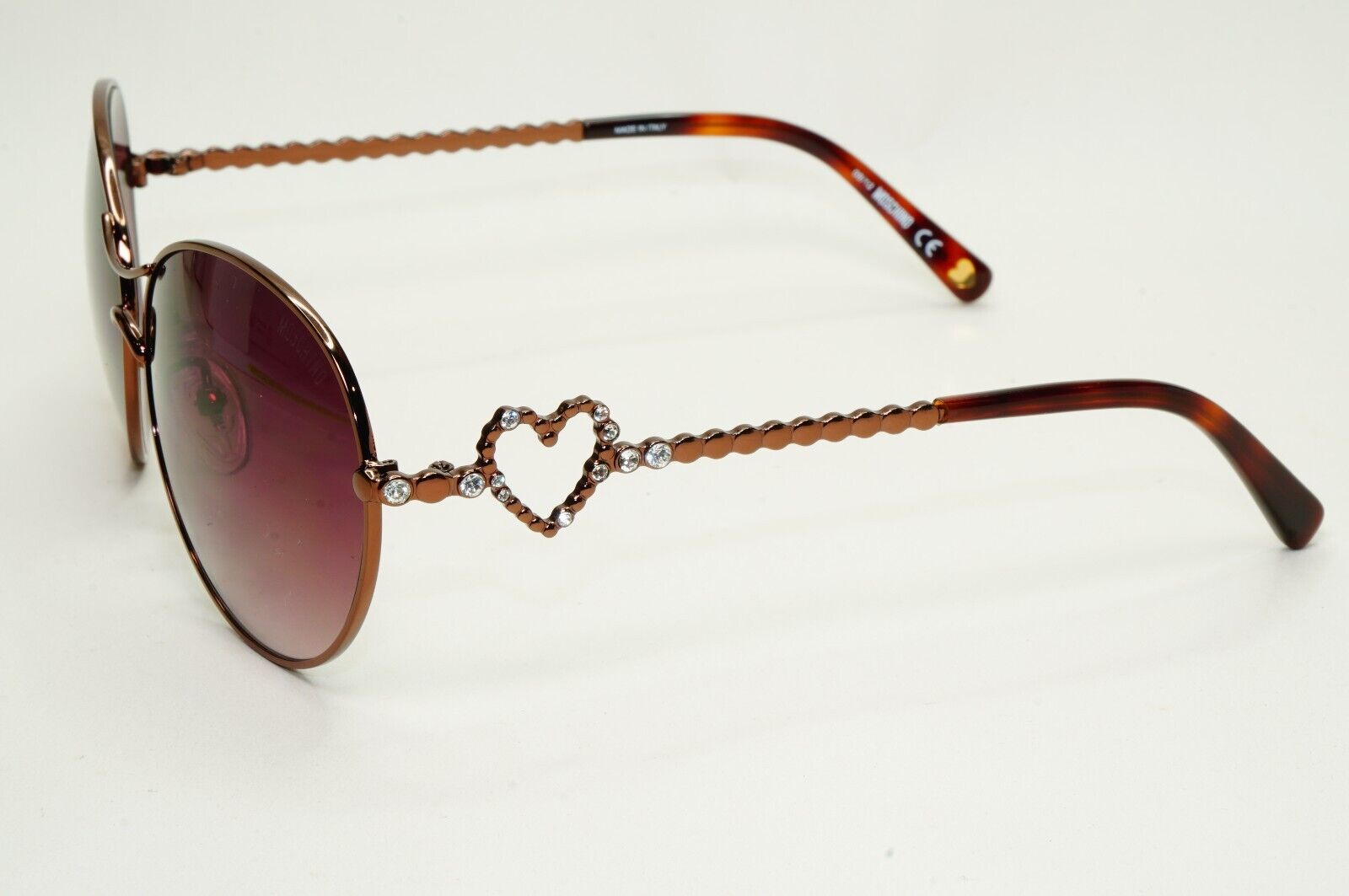 Moschino Sunglasses 2005 Vintage Brown Bronze Oval Heart MO574 02 101124