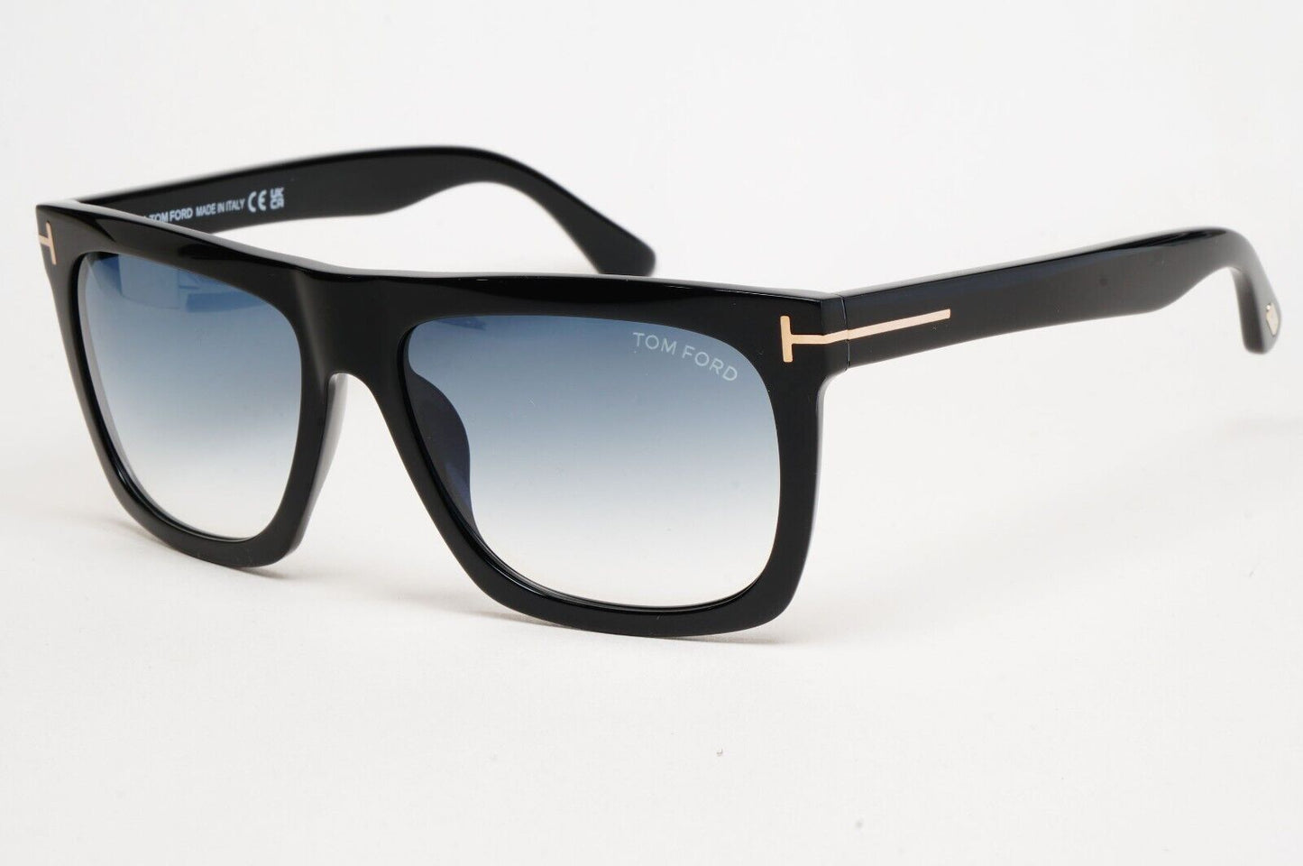 Tom Ford Sunglasses Morgan Black Glossy Blue Square FT0513 TF 513 01W 57mm