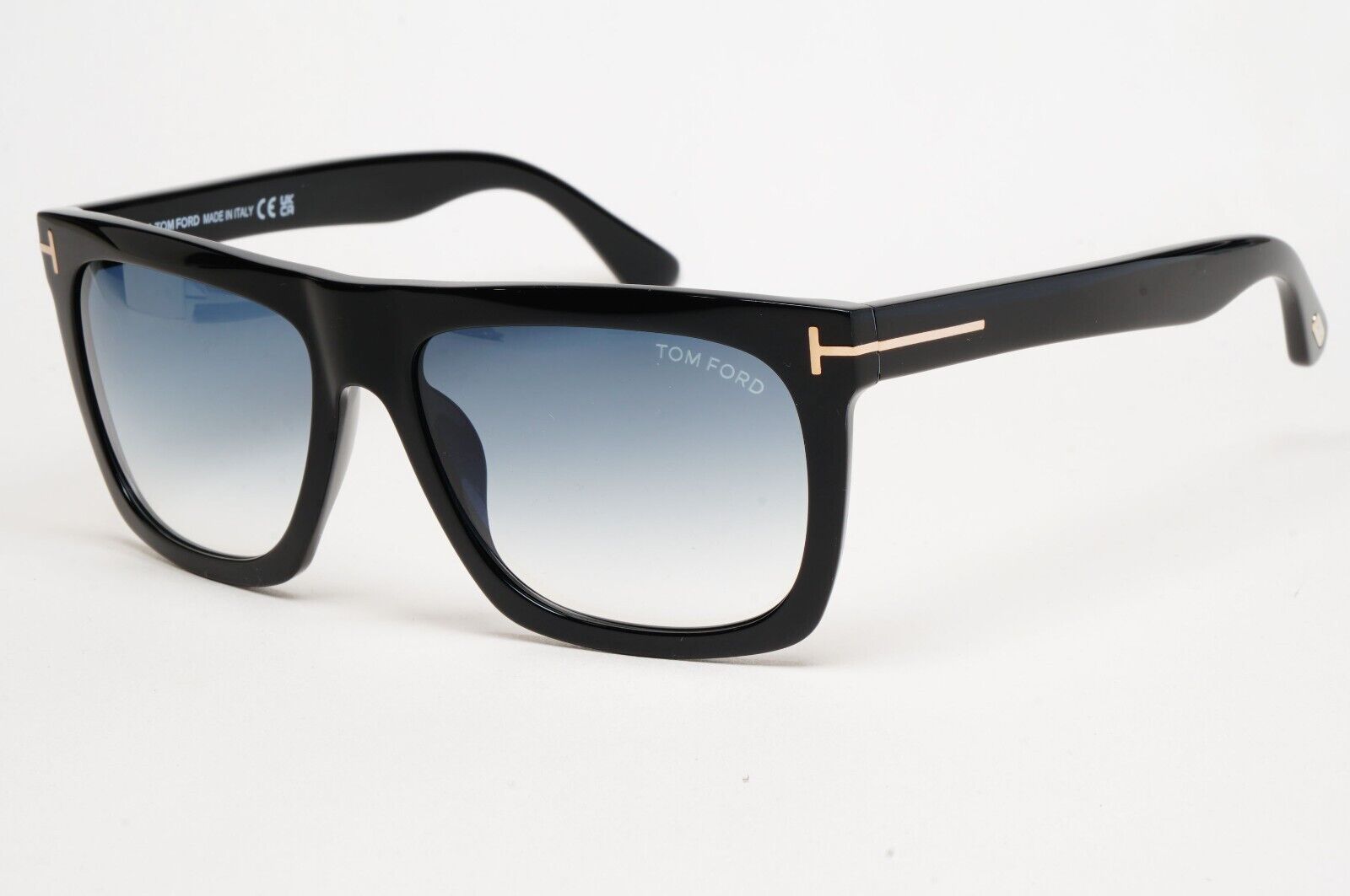 Tom Ford Sunglasses Morgan Black Glossy Blue Square FT0513 TF 513 01W 57mm