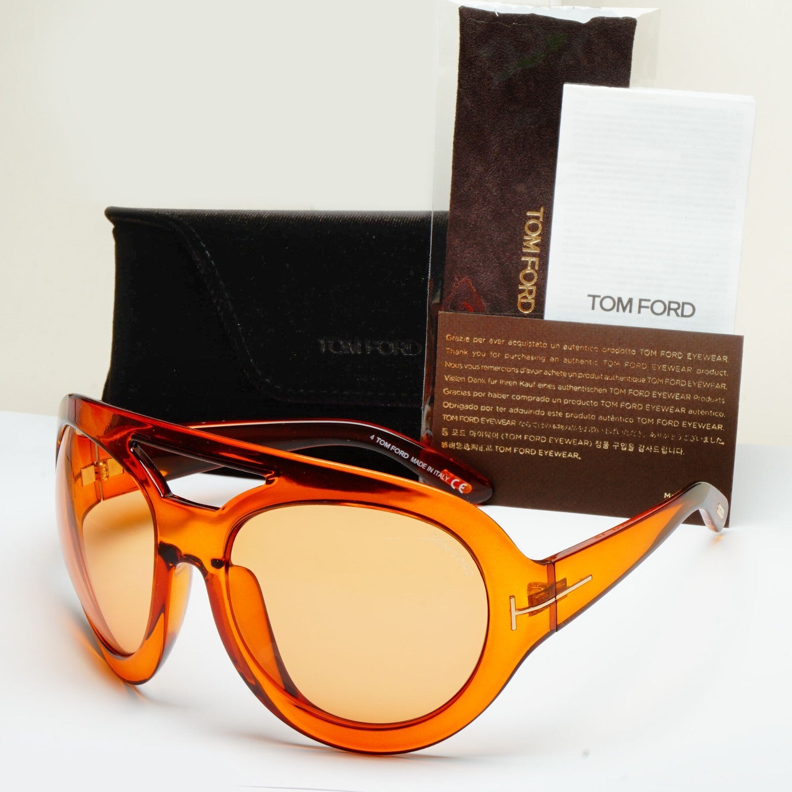 Tom Ford Sunglasses Serena-02 Brown Honey Ski Large Oversized FT0886 TF 886 45E