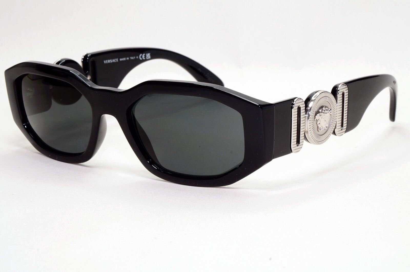 Versace Sunglasses Black Silver Medusa Grey Biggie MOD VE 4361 5422/87 53mm