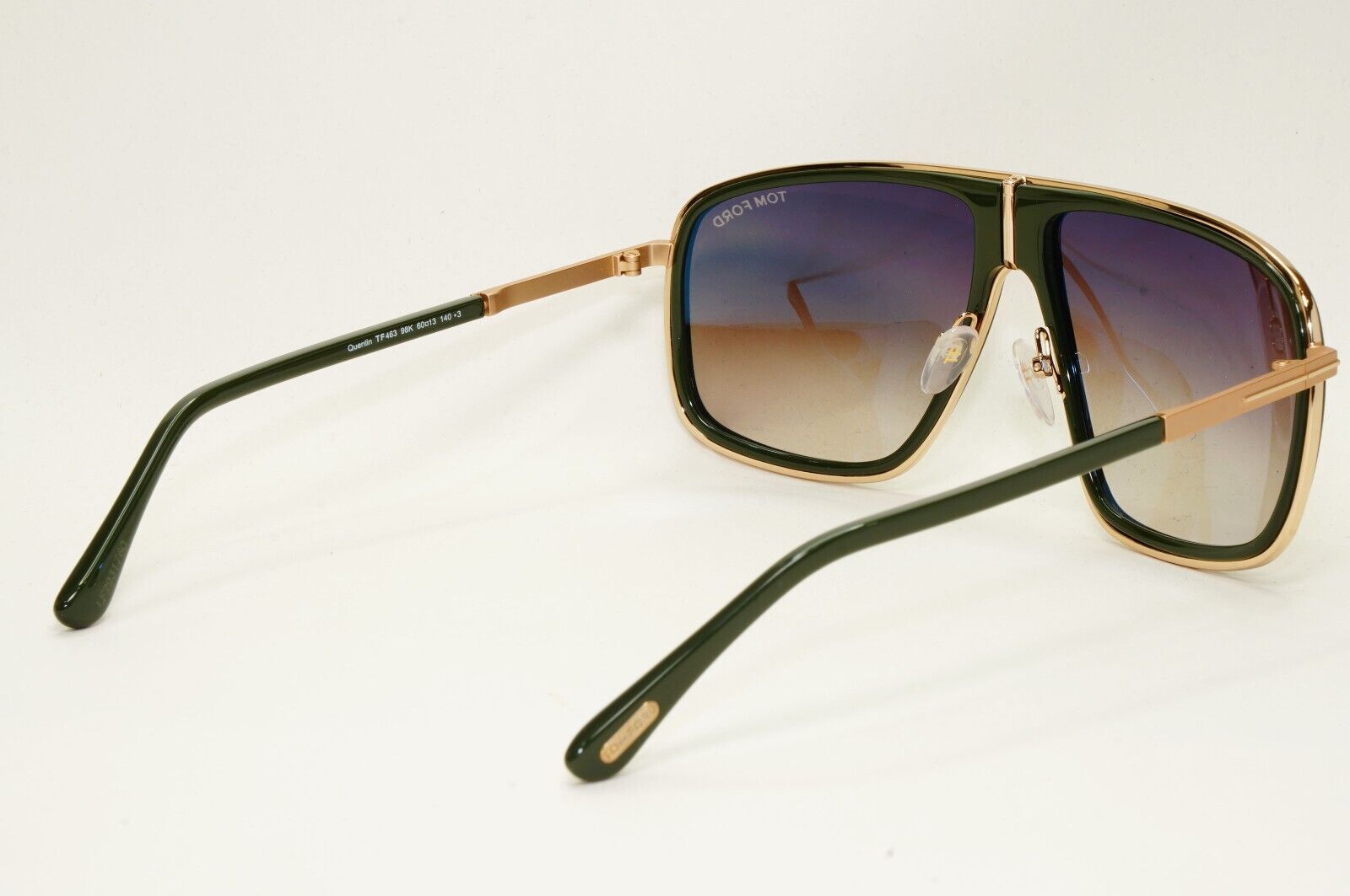 Tom Ford Sunglasses Quentin Green Gold Brown Gradient Square FT0463 TF 463 98K