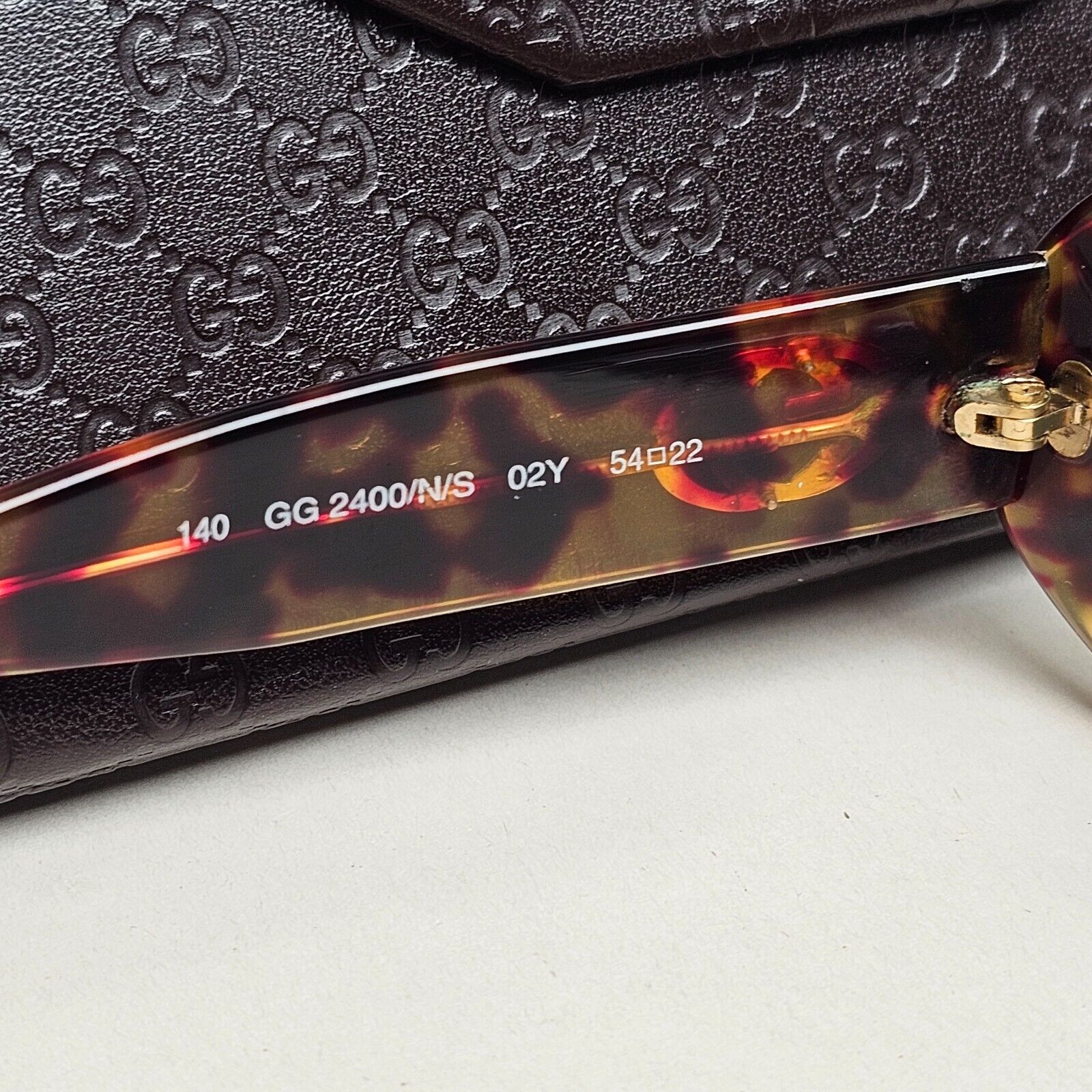 Gucci Sunglasses 1996 Vintage Brown Tortoise Oval GG 2400/N/S 54mm 02Y 280125