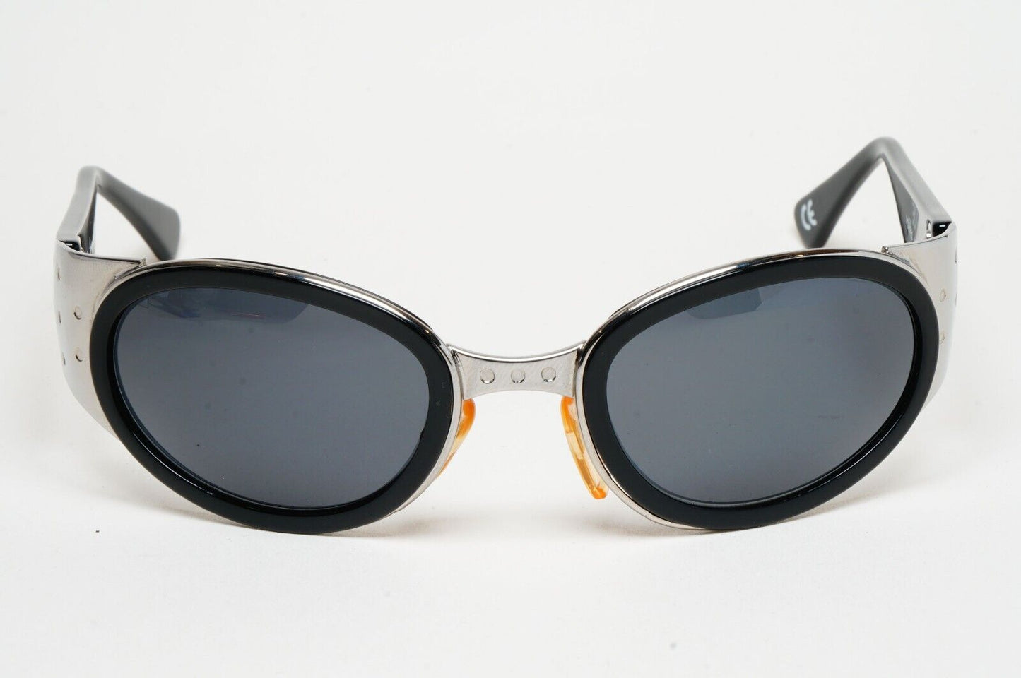 Versus Sunglasses 1996 by Gianni Versace Vintage Black Silver MOD R50 COL 76M