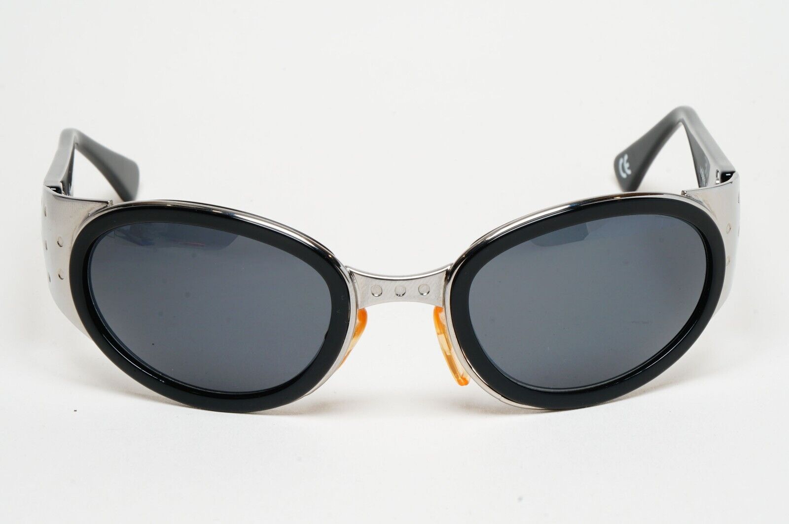 Versus Sunglasses 1996 by Gianni Versace Vintage Black Silver MOD R50 COL 76M
