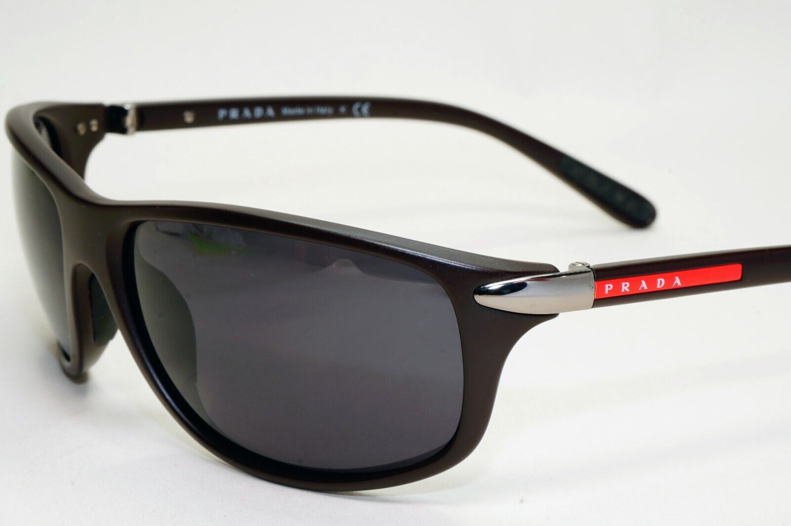 Prada Sunglasses 2011 Dark Brown Frame Wrap Black PS05MS SPS 05M BRR-6S1 021124
