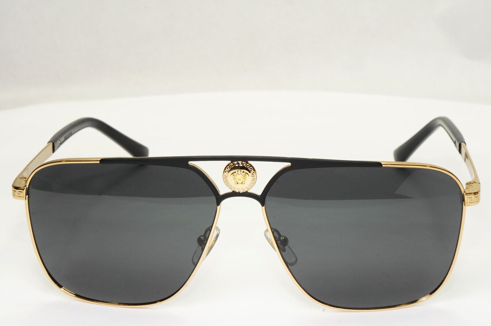 Versace Sunglasses Gold Black Medusa Square Metal MOD 2238 1436/87