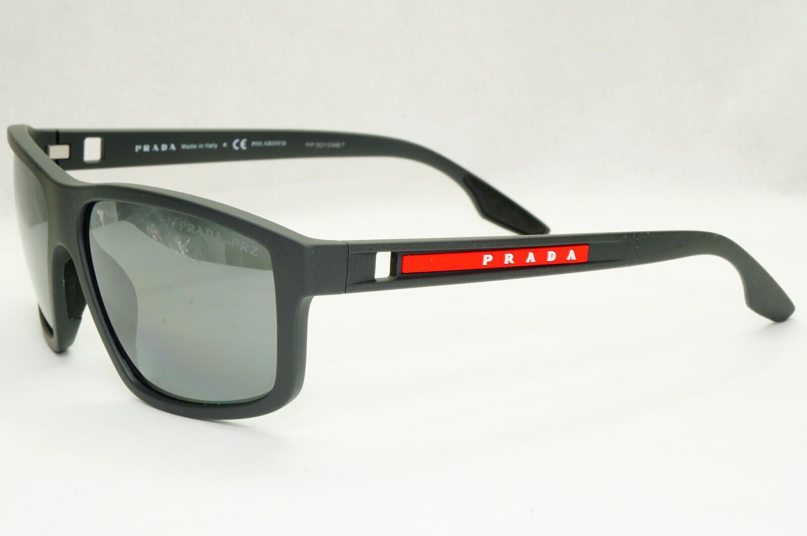 Prada Sunglasses Polarized Silver Mirror Grey Rubber PS02XS SPS 02X UFK-07H