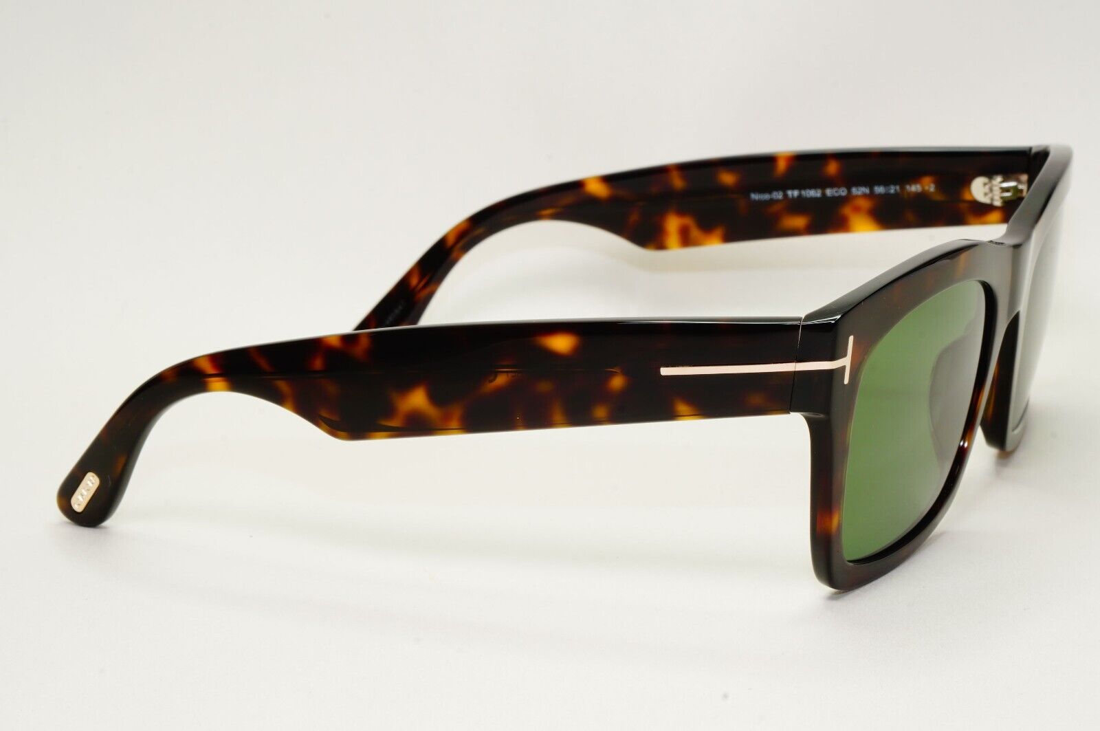 Tom Ford Sunglasses Nico-02 Brown Dark Tortoise Green Square FT1062 TF 1062 52N