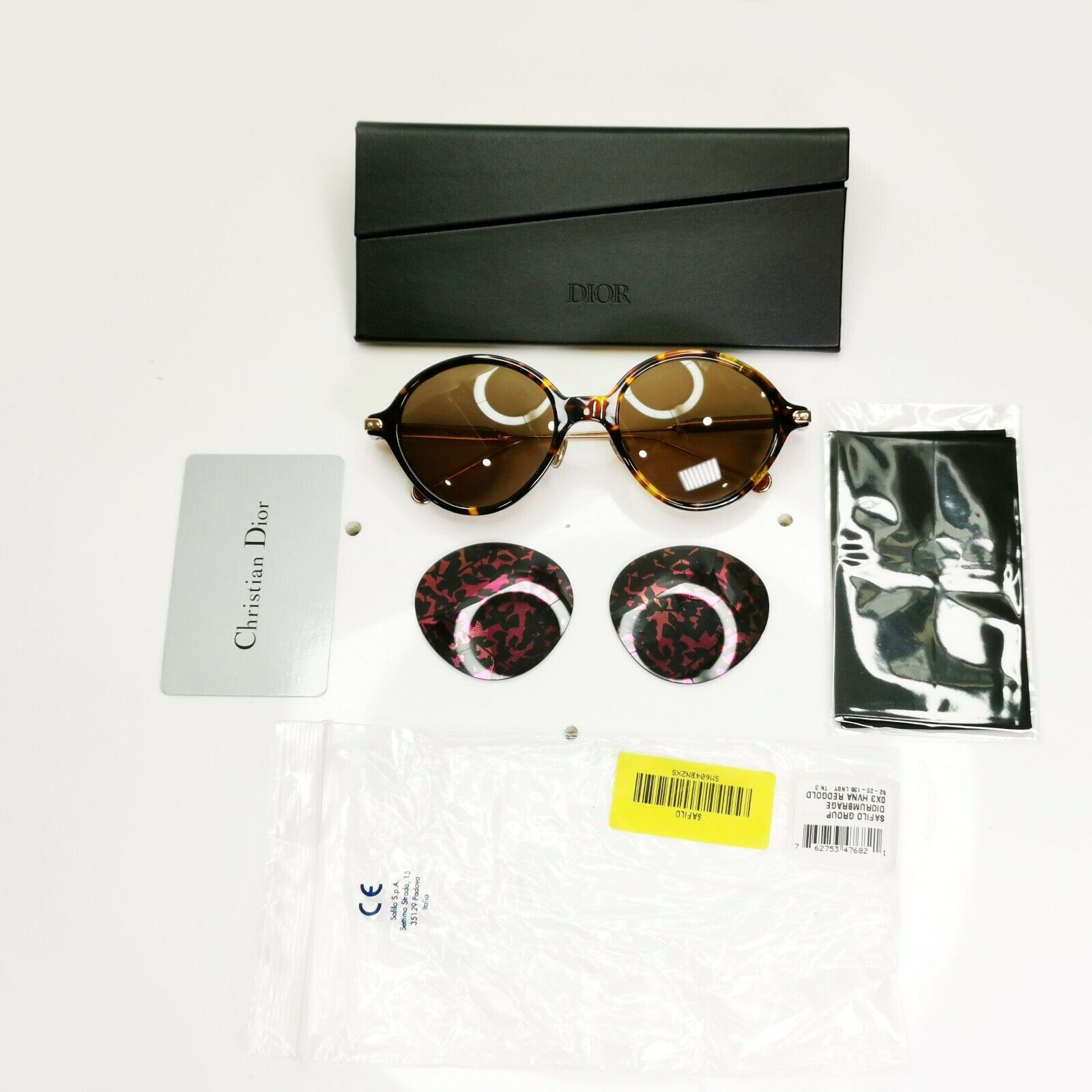 Authentic Dior Womens Sunglasses Round Umbrage Havana Brown N3 Gold 0X3TN