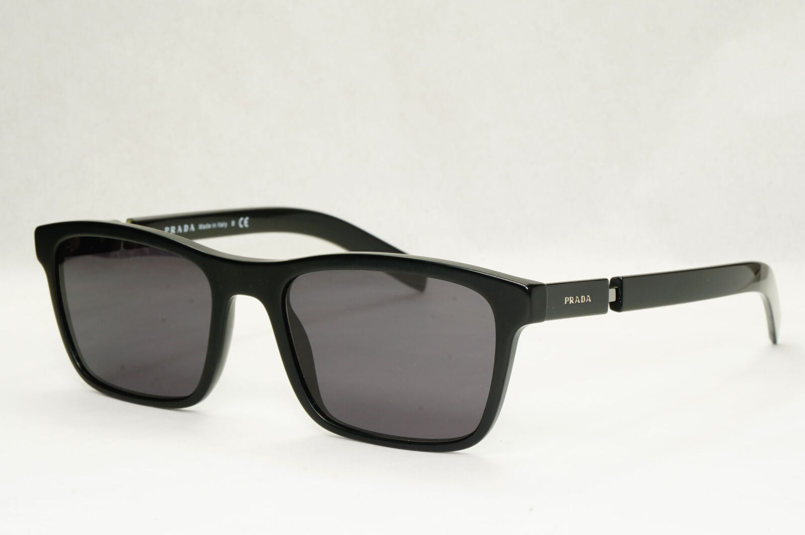 Prada Sunglasses Black Glossy Square Fashion PR16XV VPR 16X 1BO-1O1 55mm