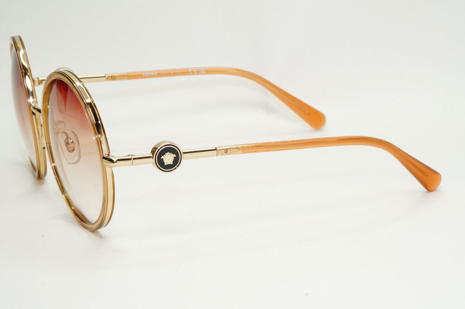 Versace Sunglasses Round Gold Transparent Brown Gradient MOD VE 2229 1252/0P