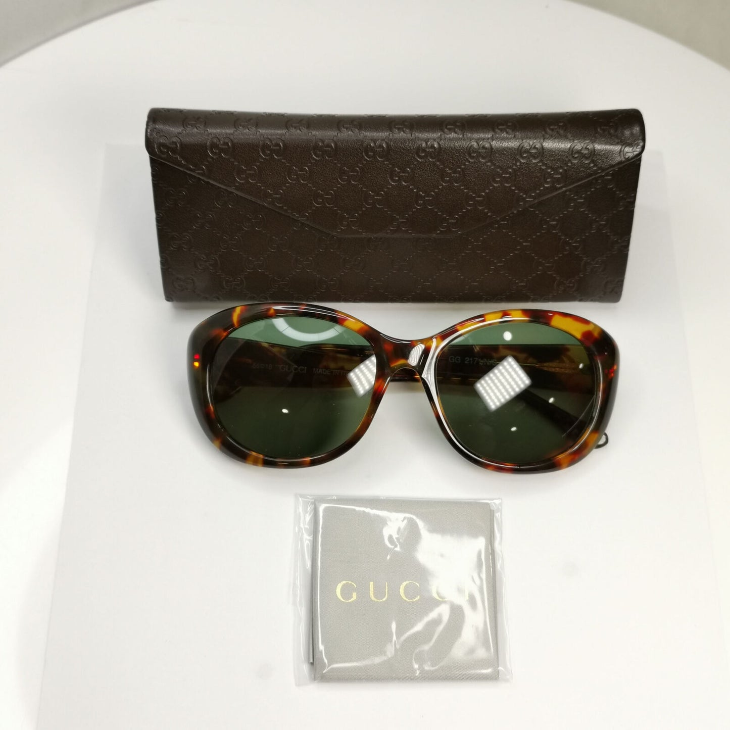Gucci 1996 Sunglasses Vintage Brown Tortoise Green Gold GG 2171/N/S 02Y 181022