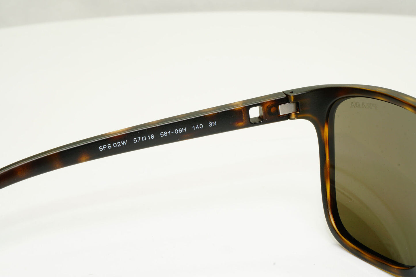 Prada Brown Sunglasses Tortoiseshell Square Red Stripe PS02WS SPS 02W 581-06H