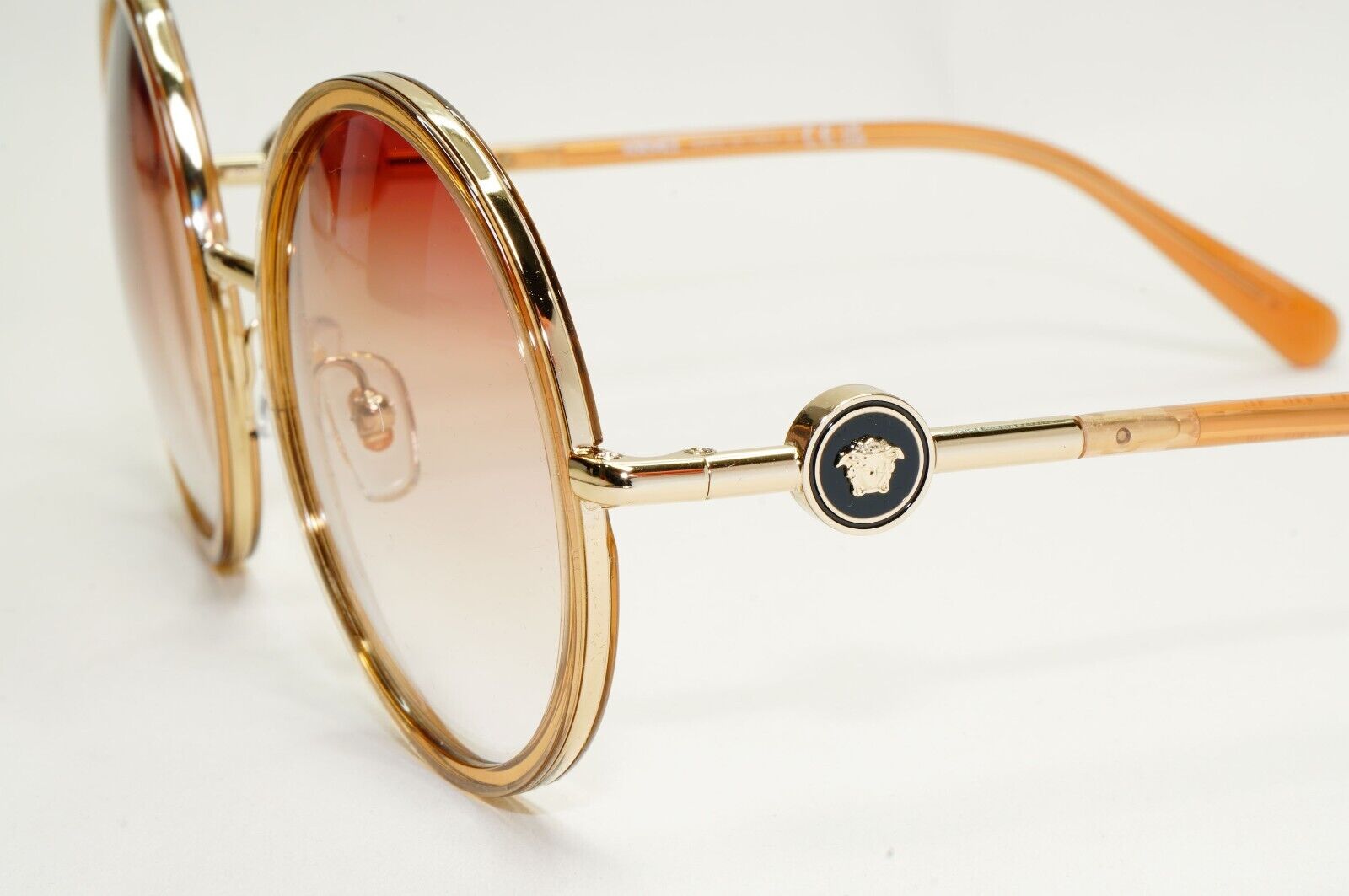 Versace Sunglasses Round Gold Transparent Brown Gradient MOD VE 2229 1252/0P