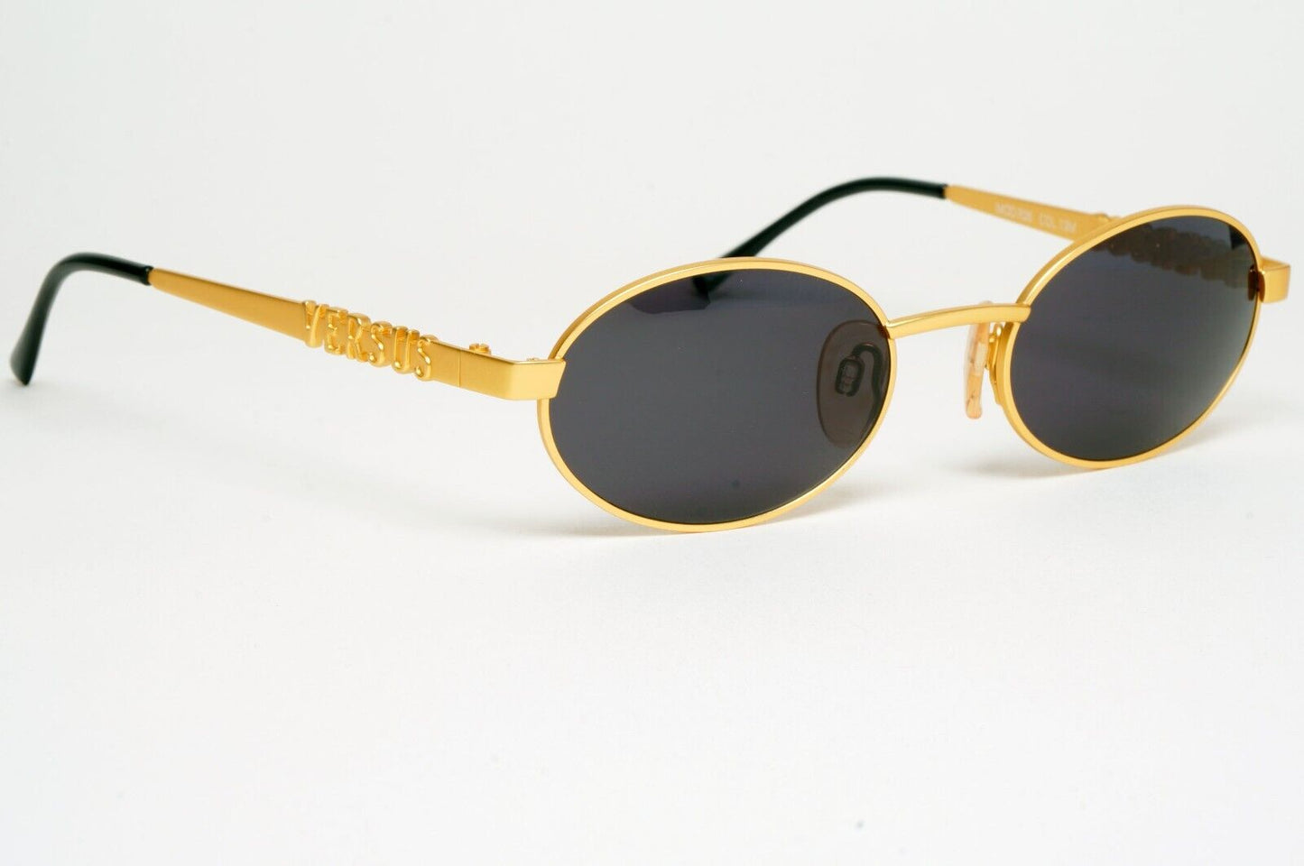 Versus Sunglasses 1996 by Gianni Versace Vintage Gold Black Oval MOD R26 COL 13M
